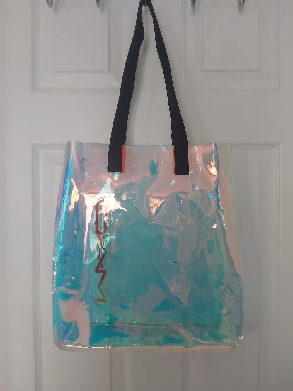 MAC Cosmetics Iridescent Holographic Tote Bag in Multi - Picture 2 of 11
